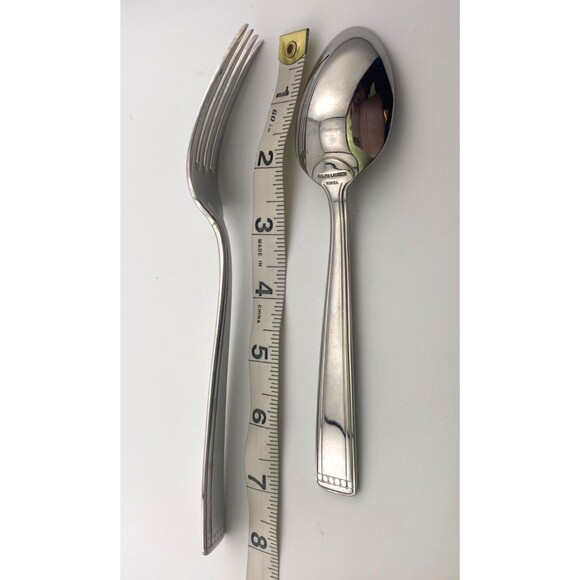 Vtg RALPH LAUREN Stainless Steel Flatware Silverware Korea 2pc Spoon Fork Glossy - Picture 6 of 6